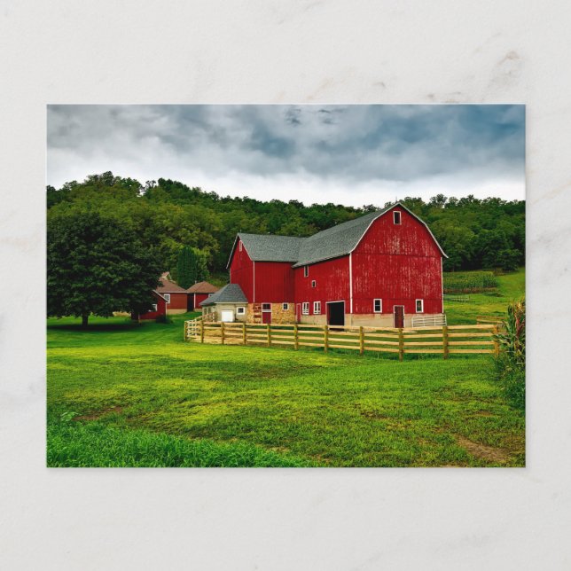Carte Postale Farmland Red Country Grange (Devant)