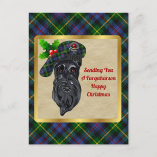 Carte Postale Farquharson Clan Badge & Tartan Christmas Postcard