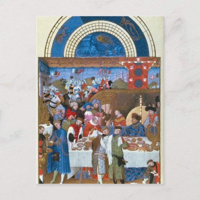Carte Postale Fascimile de janvier : scène de banquet (Devant)