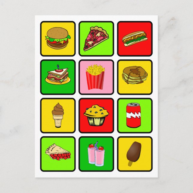 Carte Postale Fast Food Junkie postcard (Devant)