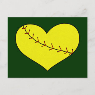 Carte Postale Fastpitch Softball Heart