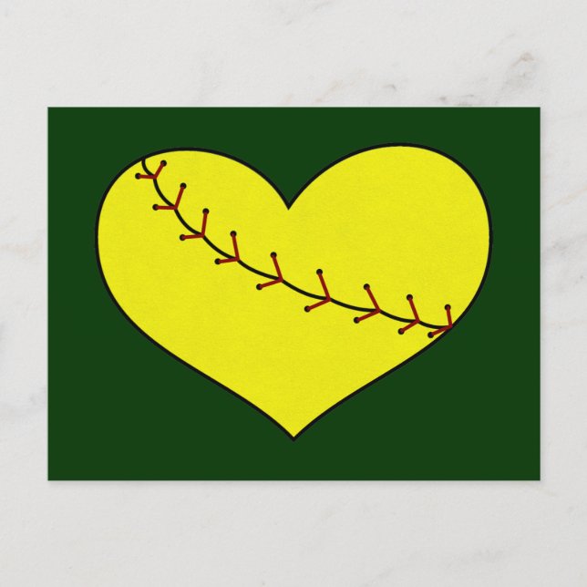 Carte Postale Fastpitch Softball Heart (Devant)