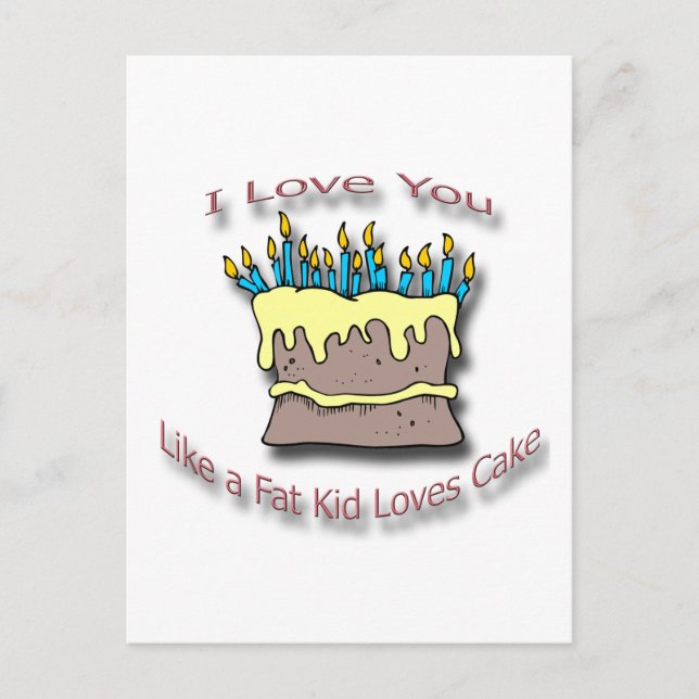 Carte Postale Fat Kid Loves Cake candres (Devant)