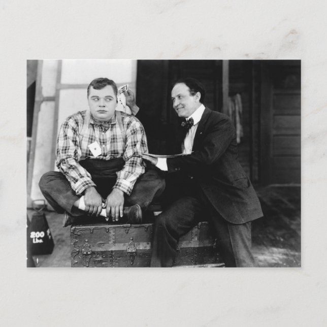 Carte postale Fatty Arbuckle & Harry Houdini (Devant)