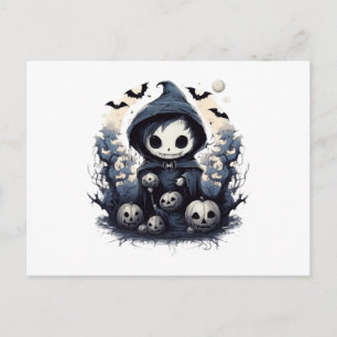 Carte Postale Faucheur Chibi encapuchonné Halloween - Fantaisie 