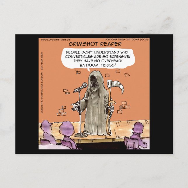 Carte Postale Faucheur de Grimshot Faucheur Comique Debout Drôle (Devant)