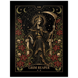 Carte Postale Faucheuse, Art du Tarot Starlit