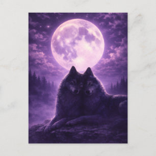 Carte Postale Faune artistique sous un ciel nocturne fantastique