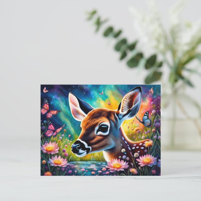 Carte Postale Faune dans Meadow Pond (Debout devant)