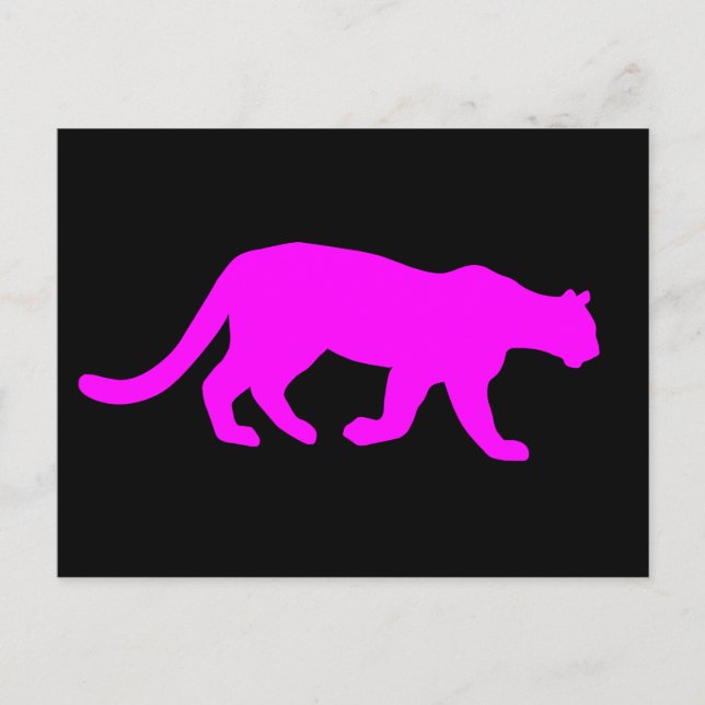 Carte postale faune magenta Cougar Puma (Devant)