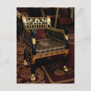 Carte Postale Fauteuil sculpté avec détails dorés