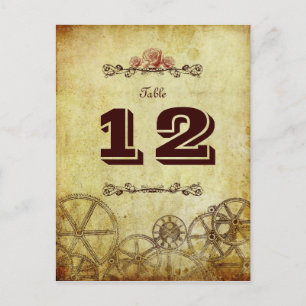 Carte Postale Faux Antique Gold Victorian Steampunk Mariage