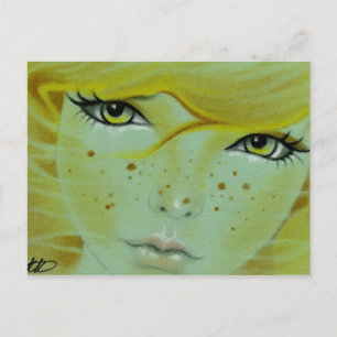 Carte postale : faux visage de sirène