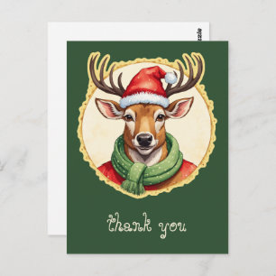 Carte Postale Favoris de Noël animal amusant - Cerf 2