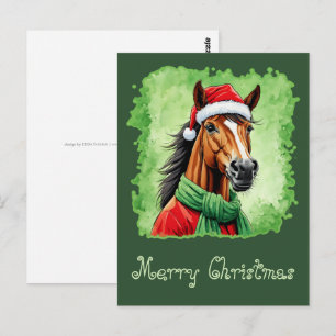 Carte Postale Favoris de Noël animal amusant - Cheval 6