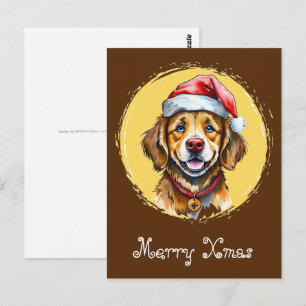 Carte Postale Favoris de Noël animal amusant - Chien 1
