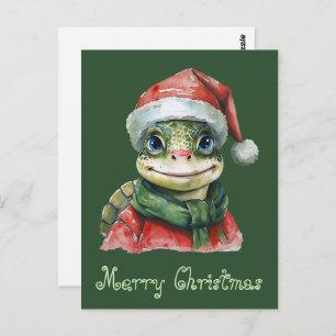 Carte Postale Favoris de Noël animal amusant - Tortue 2