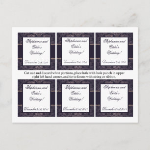 Carte Postale Favoriser les balises Deep Purple Damask