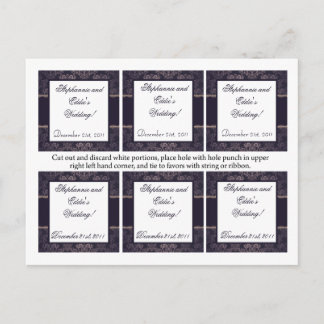 Carte Postale Favoriser les balises Deep Purple Damask