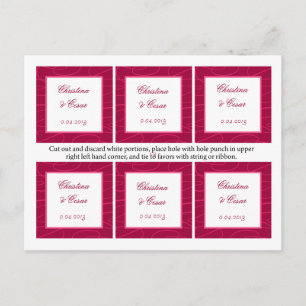 Carte Postale Favoriser les étiquettes Boucles rose framboise/Bo