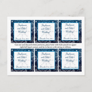 Carte Postale Favoriser les étiquettes Étoiles bleues et flocons