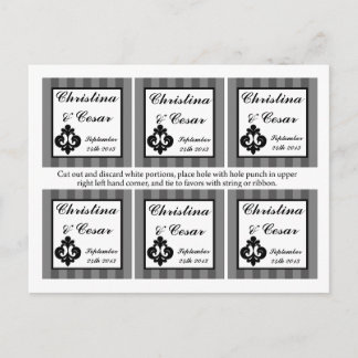 Carte Postale Favoriser les étiquettes Gris Noir Gris Gris Blanc