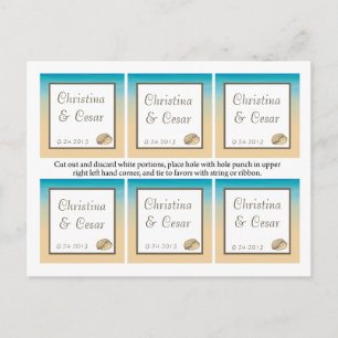 Carte Postale Favoriser les étiquettes Ocean Beach Shore Seashel