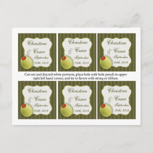 Carte Postale Favoriser Tags Martini Olives Vert Tailles blanche