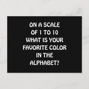 Carte Postale Favorite Color Alphabet