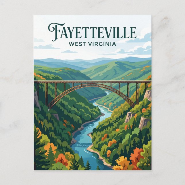 Carte Postale Fayetteville Virginie-Occidentale (Devant)