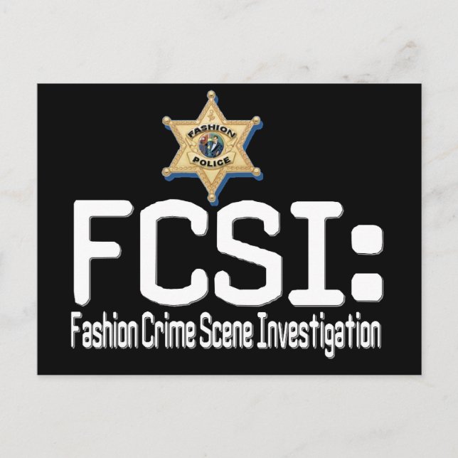 Carte Postale FCSI :  Enquête sur les crimes de mode (Devant)