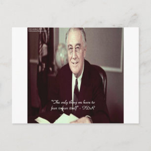 Carte Postale FDR & Citation de Rien à craindre