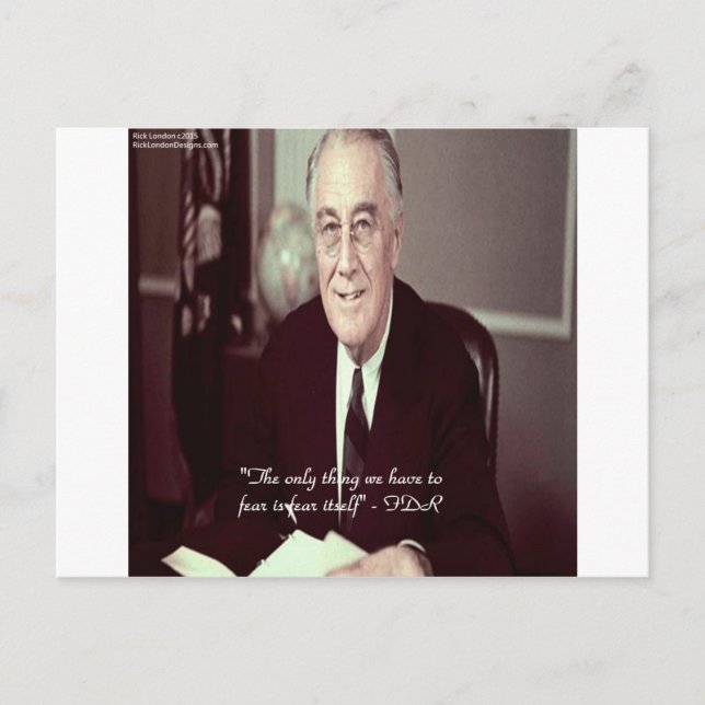 Carte Postale FDR & Citation de Rien à craindre (Devant)