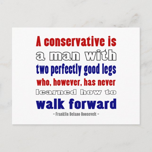Carte Postale FDR définit les conservateurs plus sombres (Devant)