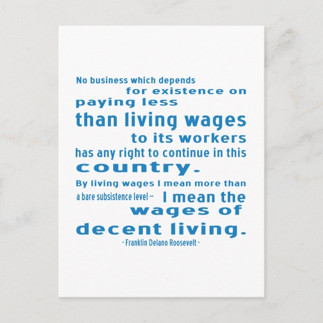 Carte Postale FDR sur les salaires (Devant)