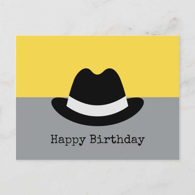 Carte Postale Fedora moderne Colorblock Anniversaire (Devant)