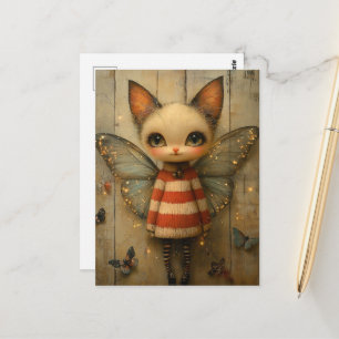 Carte Postale Fée Adorable de Chat