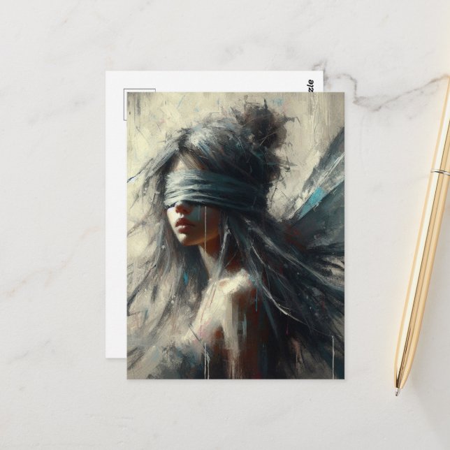 Carte Postale Fée au berceau (Devant/Arrière en situation)