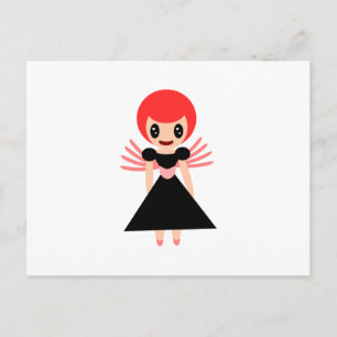 Carte Postale Fée chère 72 aux cheveux rouges