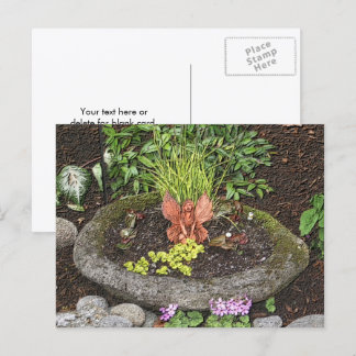 Carte Postale Fée dans un jardin Nature Art Personnalisé