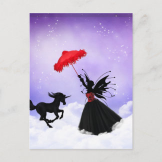 Carte Postale fée dansante avec licorne