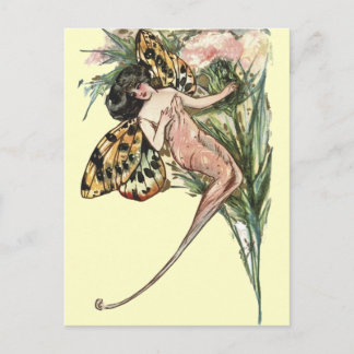 Carte Postale Fée de papillon Art nouveau vintage