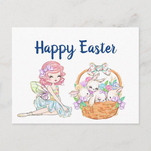 Carte Postale Fée de Pâques heureuse (Devant)