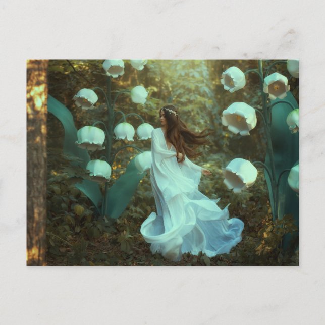 Carte Postale Fée du lys de la vallée Forêt de fantaisie  (Devant)