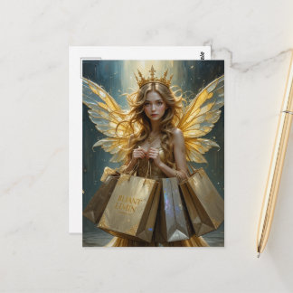 Carte Postale Fée en plein shopping