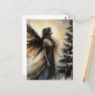 Carte Postale Fée et sapin de Noël