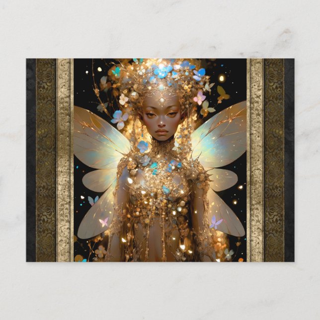 Carte Postale Fée flamboyante Imaginaire Art (Devant)