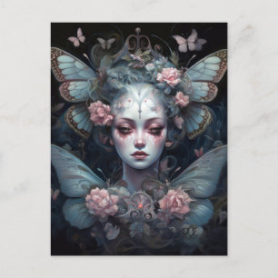 Carte Postale Fée foncée fille Goth Imaginaire Art