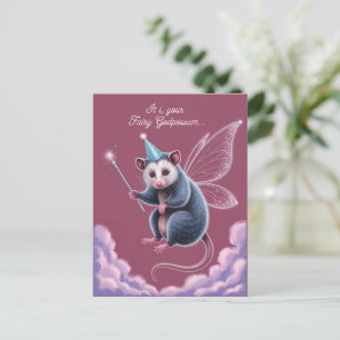Carte Postale Fée GodPossum Joyeux Anniversaire