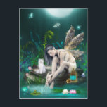 Carte Postale Fée Imaginaire Dans Une Pensée Profonde<br><div class="desc">Fée Imaginaire Dans Une Pensée Profonde</div>